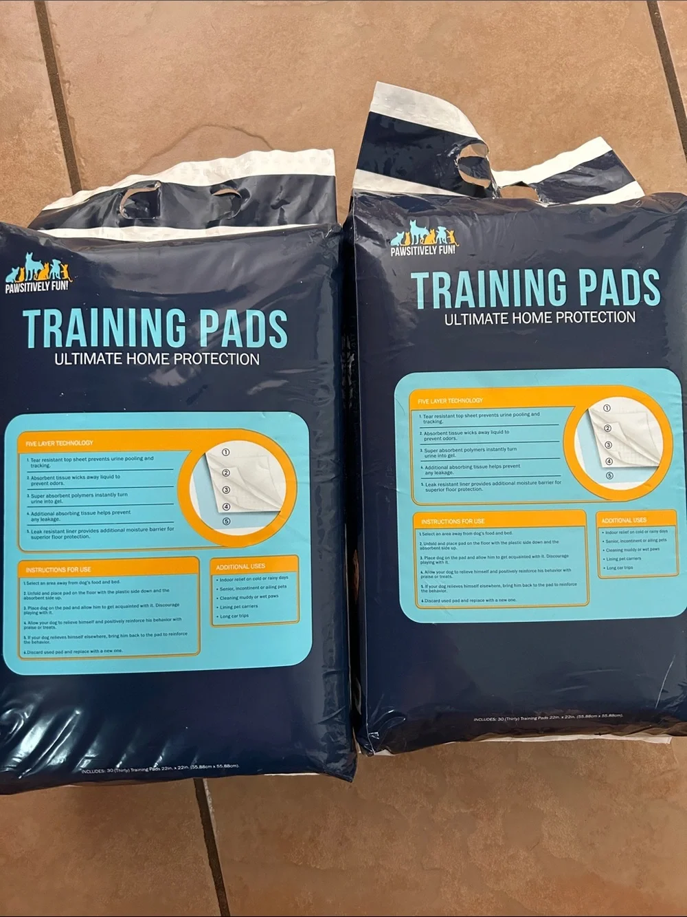 Pawsitively fun puppy training pads 2 packs